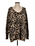 Mumu Mellow 100% Cotton Animal Print Brown Pullover Sweater Size S - photo 1