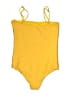Unbranded Solid Yellow One Piece Swimsuit Size M - photo 2