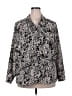 Notations Animal Print Black Long Sleeve Blouse Size 2X - photo 1