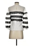 Milly 100% Polyamide Silver 3/4 Sleeve Top Size P (petite) - photo 2