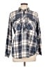 Banana Republic 100% Cotton Plaid Blue Long Sleeve Blouse Size L - photo 1