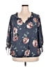 Blousology 100% Polyester Gray 3/4 Sleeve Blouse Size 2X - photo 1