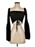 Princess Polly 100% Polyester Black Long Sleeve Top Size 2 - photo 1