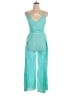 On The Road... Solid Teal Jumpsuit Size L - photo 1