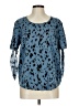 Shein Blue 3/4 Sleeve Blouse Size L - photo 1