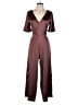 Louna 100% Polyester Solid Burgundy Jumpsuit Size S - photo 1