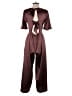 Louna 100% Polyester Solid Burgundy Jumpsuit Size S - photo 2