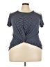 C'est La Vie Blue Short Sleeve Top Size 2X - photo 1