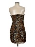 Express 100% Polyester Animal Print Brown Tan Cocktail Dress Size 6 - photo 2