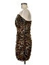 Express 100% Polyester Animal Print Brown Tan Cocktail Dress Size 6 - photo 5