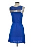 Mine 100% Rayon Solid Blue Casual Dress Size S - photo 2