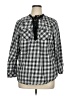 Torrid 100% Cotton Checkered-gingham Black 3/4 Sleeve Blouse Size 1X Plus (1) - photo 1