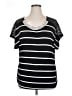 Lavish Black Short Sleeve Top Size 1X - photo 1