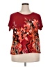 Assorted Brands Floral Red Short Sleeve T-Shirt Size XXL - photo 1