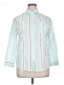 Assorted Brands Stripes Teal White 3/4 Sleeve Button-Down Shirt Size XL - photo 1