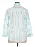 Assorted Brands Stripes Teal White 3/4 Sleeve Button-Down Shirt Size XL - photo 2