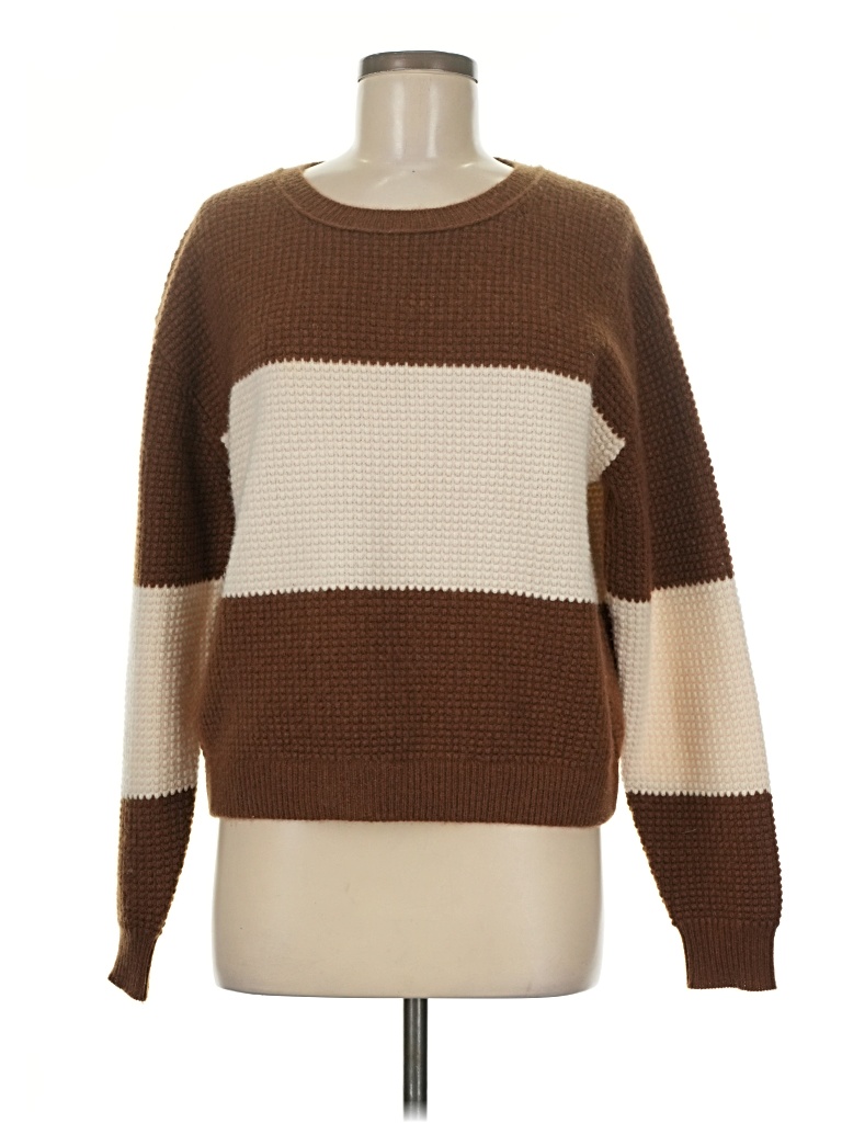 Pre-owned Jcrew Cashmere Pullover Sweater In Brown