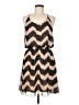 Amber Blue 100% Polyester Chevron-herringbone Brown Casual Dress Size M - photo 1