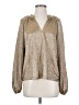 Ann Taylor LOFT 100% Polyester Metallic Gold Long Sleeve Blouse Size XS - photo 1