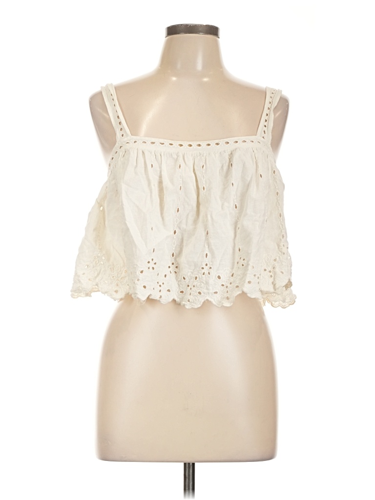 Pre-owned Zara Sleeveless Blouse In White