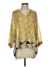 CAbi 100% Polyester Yellow 3/4 Sleeve Blouse Size S - photo 1
