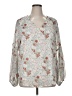 Unbranded 100% Polyester Silver 3/4 Sleeve Blouse Size XL - photo 1