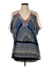 Flying Tomato 100% Rayon Blue Short Sleeve Blouse Size S - photo 1
