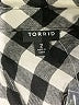 Torrid Checkered-gingham Black 3/4 Sleeve Button-Down Shirt Size 2X Plus (2) - photo 7