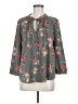 Collective Concepts 100% Polyester Floral Gray 3/4 Sleeve Blouse Size M - photo 1