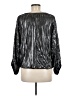 Laundry by Shelli Segal 100% Polyester Metallic Silver Long Sleeve Blouse Size M - photo 2