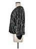 Laundry by Shelli Segal 100% Polyester Metallic Silver Long Sleeve Blouse Size M - photo 5