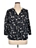 H&M 100% Polyester Floral Black 3/4 Sleeve Blouse Size XL - photo 1