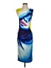 Unbranded Graphic Blue Cocktail Dress Size S (estimated) - photo 1