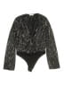 Lush 100% Polyester Black Silver Bodysuit Size M - photo 1