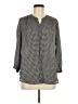 Liz Claiborne 100% Polyester Houndstooth Gray Long Sleeve Blouse Size M - photo 1