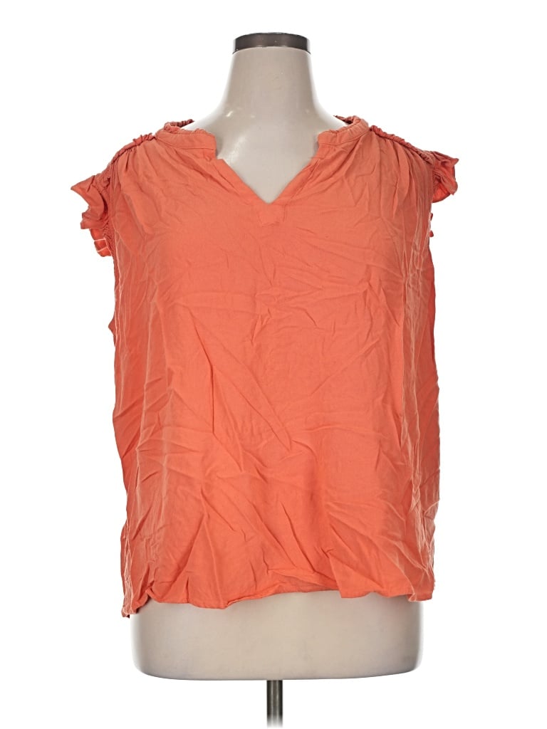 Pre-owned Kori America Sleeveless Blouse In Orange