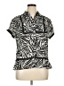 NY Collection 100% Polyester Animal Print Black Short Sleeve Blouse Size XL - photo 1