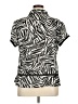 NY Collection 100% Polyester Animal Print Black Short Sleeve Blouse Size XL - photo 2
