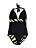 MICHAEL Michael Kors Stripes Black One Piece Swimsuit Size 6 - photo 1