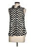 H&M 100% Polyester Chevron-herringbone Black Sleeveless Blouse Size 6 - photo 1