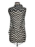 H&M 100% Polyester Chevron-herringbone Black Sleeveless Blouse Size 6 - photo 2