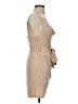 Mable Solid Tan Cocktail Dress Size S - photo 4