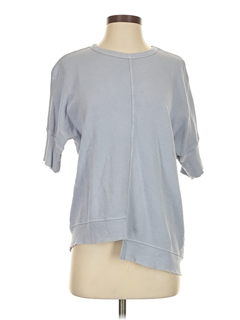 Pre-owned Wilt 3/4 Sleeve Top Gray Boatneck Tops