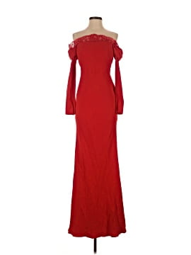 slim fit dress slacks 2009 Alexander McQueen Ivory Silk Draped Sleeve Fringe Bias-Cut Gown main image 1