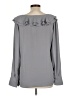 Ann Taylor 100% Polyester Gray Long Sleeve Blouse Size L - photo 2