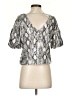 Pants Store Silver Short Sleeve Blouse Size S - photo 2
