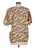 Caviar 100% Polyester Tropical Gold Short Sleeve Blouse Size L - photo 2