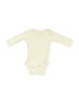 Gerber 100% Cotton Solid Ivory Long Sleeve Onesie Size 3-6 mo - photo 1