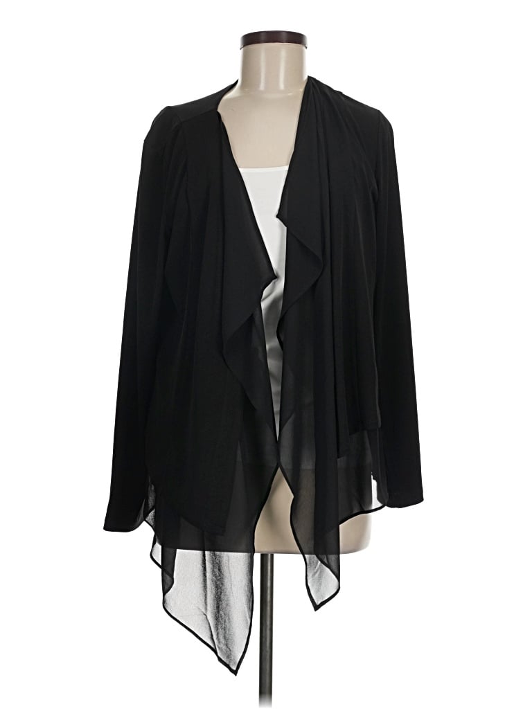 Pre-owned Susan Graver Cardigan Sweater In Black