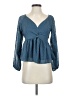 Böhme 100% Polyester Blue Long Sleeve Blouse Size XS - photo 1